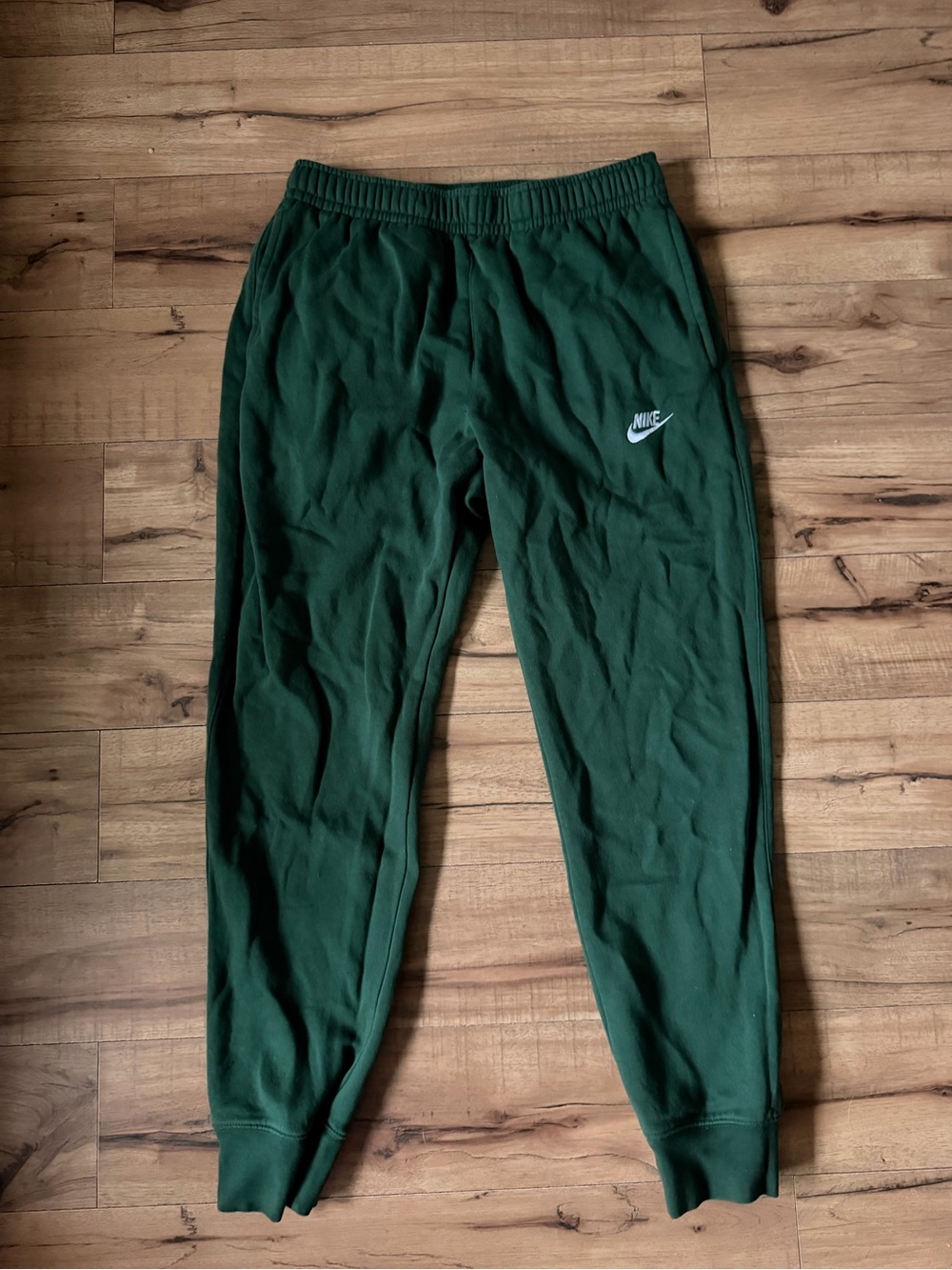 Nike Dark Green Jogger Sweatpants with White Swoosh